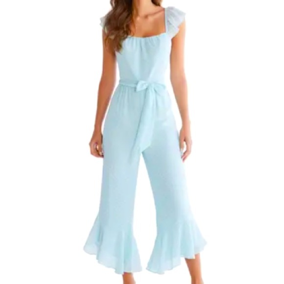 ALI & JAY Pants - Ali & Jay The Avalon Ruffled Dot Crop Jumpsuit